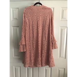 Lace Ruffled Sleeve Dress